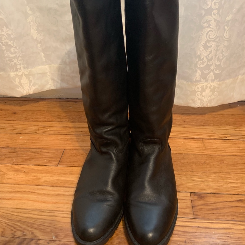 Black leather boots